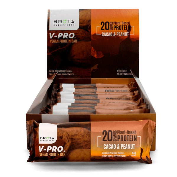 Caja 12 barritas de proteína veganas Cacao & Peanut 65 g Brota