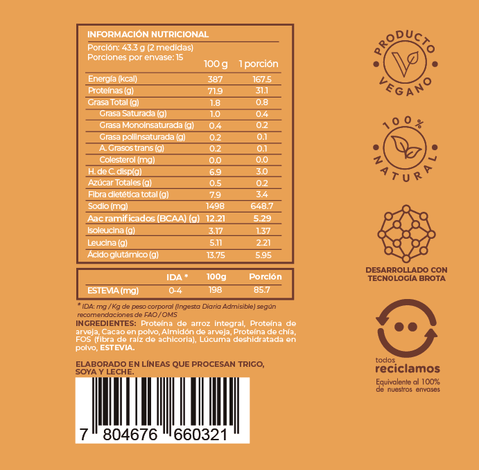 Proteína en polvo V-pro Cacao Fuel