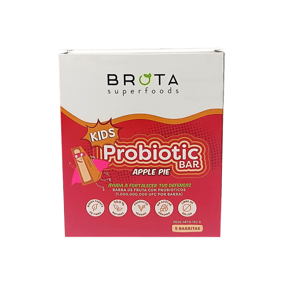 Caja de 5 Barritas de Probióticos Probiotic Kids Bar sabor Apple pie