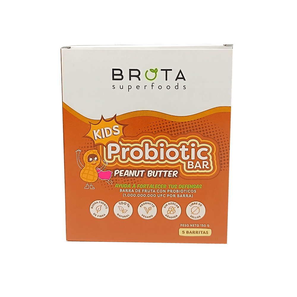 Caja 5 Barritas de Probióticos Probiotic Kids Bar sabor Peanut Butter