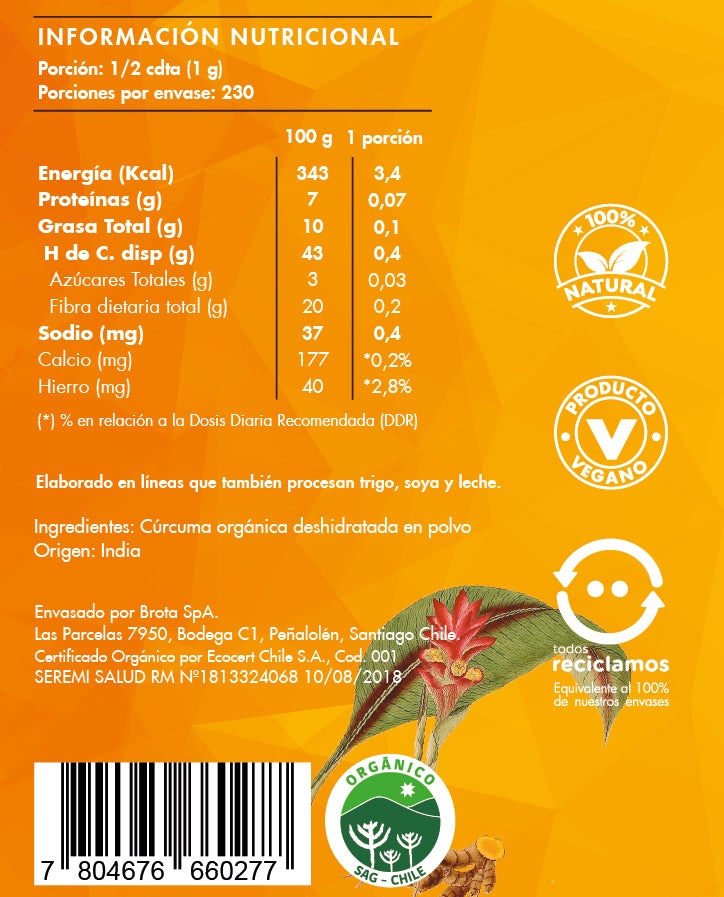 Cúrcuma en polvo 230 g