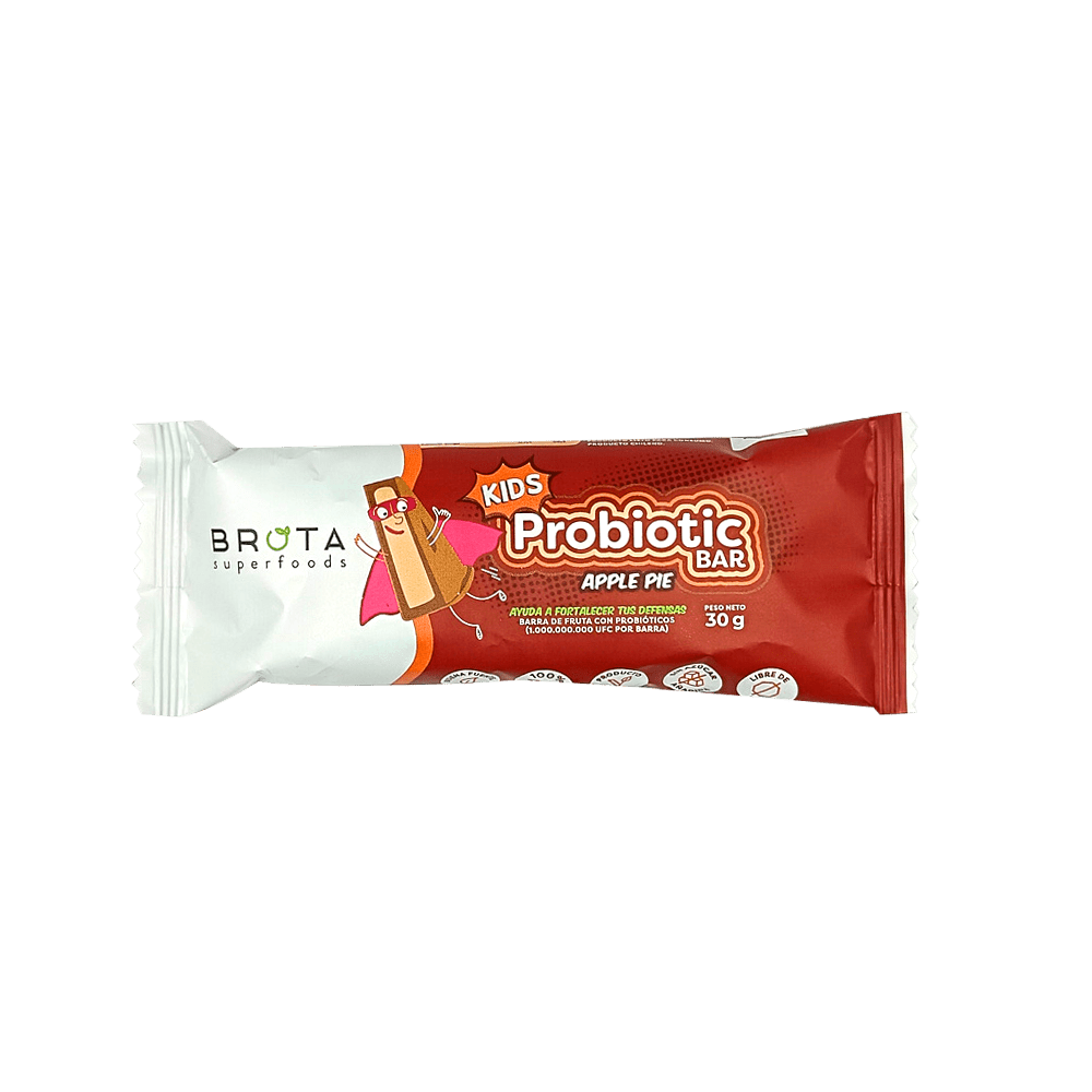 Caja de 5 Barritas con Probióticos Probiotic Kids Bar sabor Apple pie